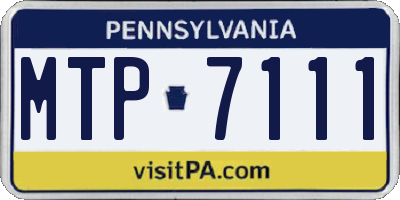 PA license plate MTP7111