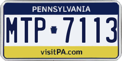 PA license plate MTP7113