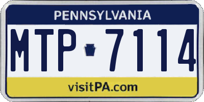 PA license plate MTP7114