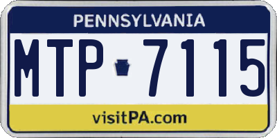 PA license plate MTP7115