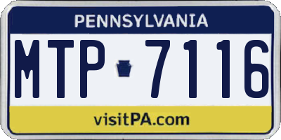PA license plate MTP7116