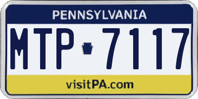 PA license plate MTP7117