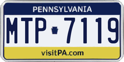 PA license plate MTP7119
