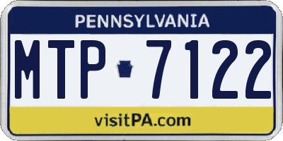 PA license plate MTP7122