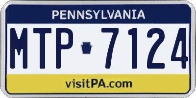 PA license plate MTP7124