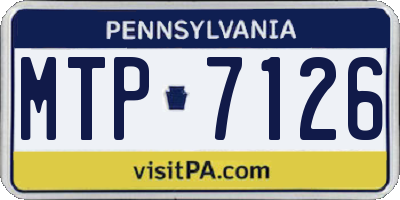 PA license plate MTP7126