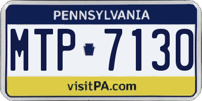 PA license plate MTP7130