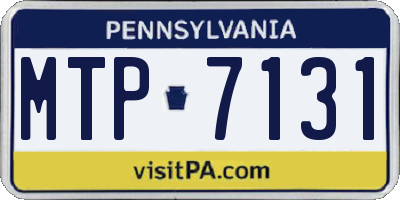 PA license plate MTP7131