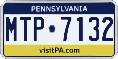 PA license plate MTP7132