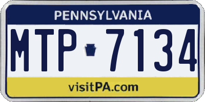 PA license plate MTP7134