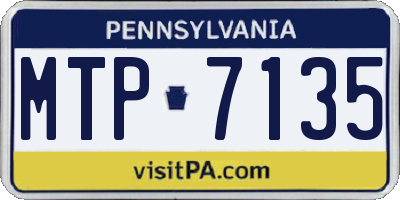 PA license plate MTP7135