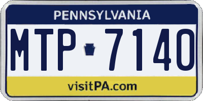 PA license plate MTP7140