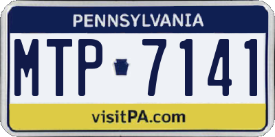 PA license plate MTP7141