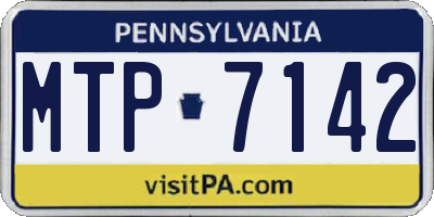 PA license plate MTP7142