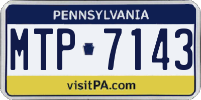 PA license plate MTP7143