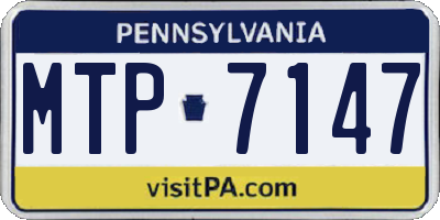 PA license plate MTP7147
