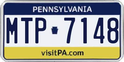 PA license plate MTP7148