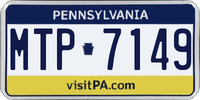 PA license plate MTP7149