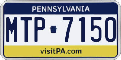 PA license plate MTP7150