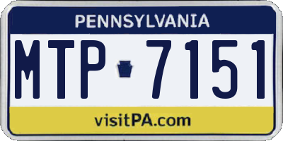 PA license plate MTP7151