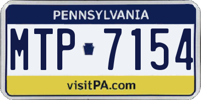 PA license plate MTP7154