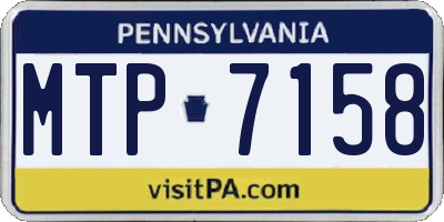 PA license plate MTP7158
