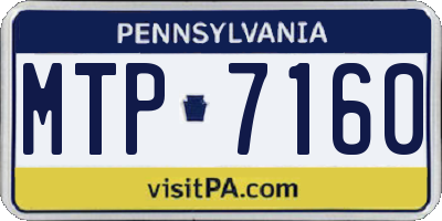PA license plate MTP7160