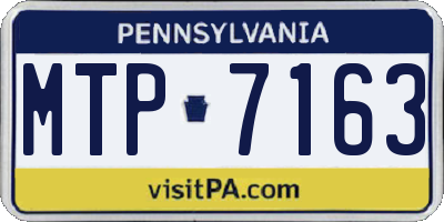 PA license plate MTP7163