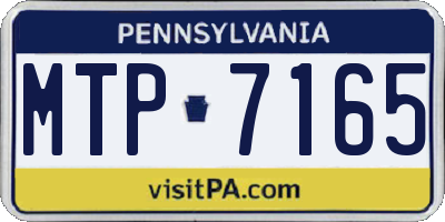 PA license plate MTP7165
