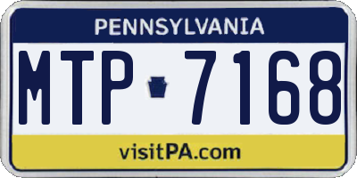 PA license plate MTP7168