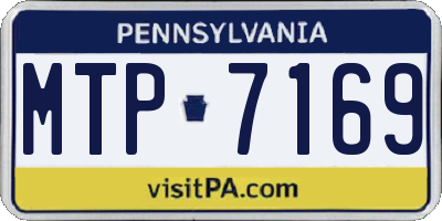 PA license plate MTP7169