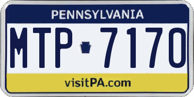 PA license plate MTP7170