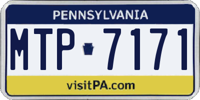PA license plate MTP7171