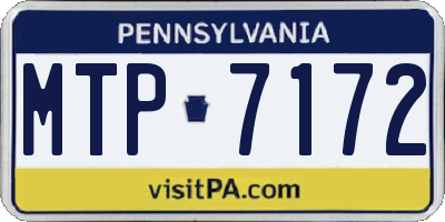 PA license plate MTP7172