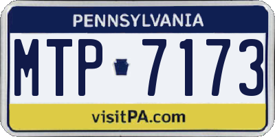 PA license plate MTP7173