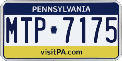 PA license plate MTP7175