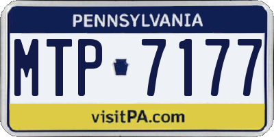 PA license plate MTP7177
