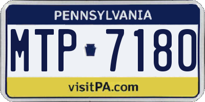 PA license plate MTP7180