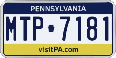 PA license plate MTP7181