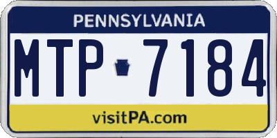 PA license plate MTP7184