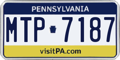 PA license plate MTP7187