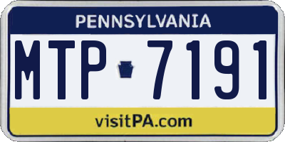 PA license plate MTP7191