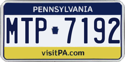PA license plate MTP7192