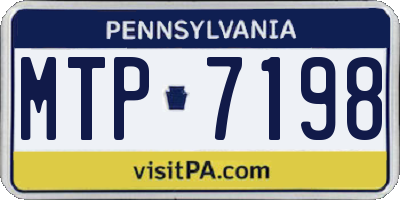 PA license plate MTP7198