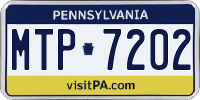 PA license plate MTP7202