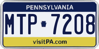 PA license plate MTP7208