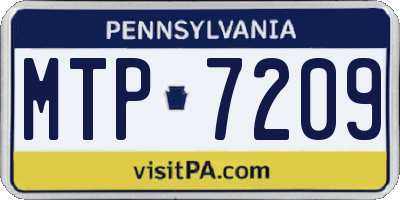 PA license plate MTP7209
