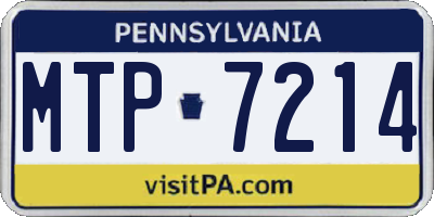 PA license plate MTP7214
