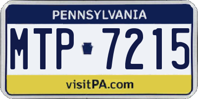 PA license plate MTP7215