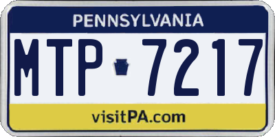 PA license plate MTP7217